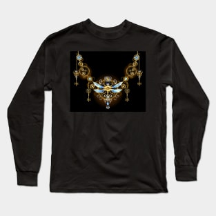 Symmetric Ornament with Dragonfly ( Steampunk ) Long Sleeve T-Shirt